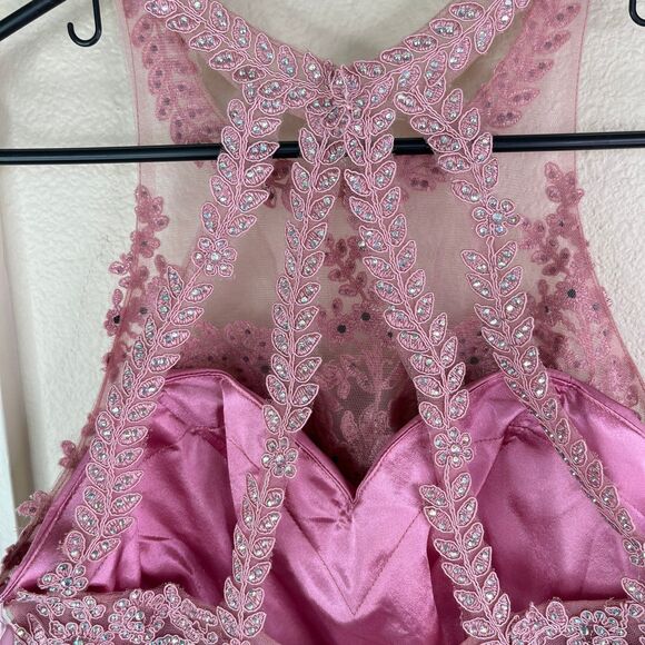 Nox Anabel Sparkly Lace Applique Bodice Tulle Cocktail Mini Dress-New Size M - Picture 11 of 12